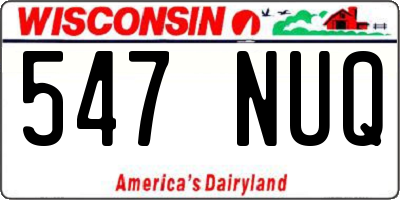 WI license plate 547NUQ