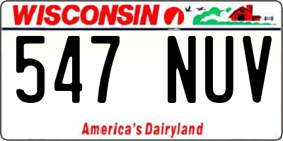 WI license plate 547NUV