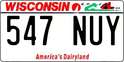 WI license plate 547NUY