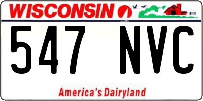 WI license plate 547NVC