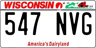 WI license plate 547NVG