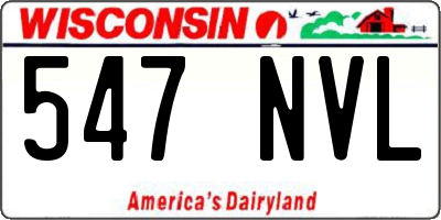 WI license plate 547NVL