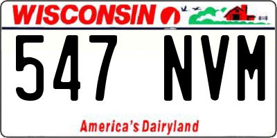 WI license plate 547NVM