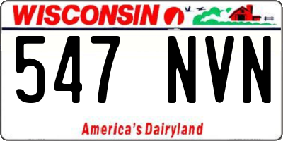 WI license plate 547NVN