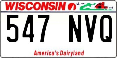 WI license plate 547NVQ