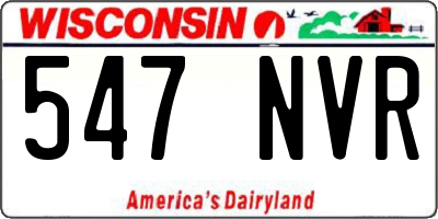 WI license plate 547NVR