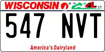 WI license plate 547NVT