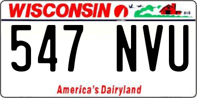 WI license plate 547NVU