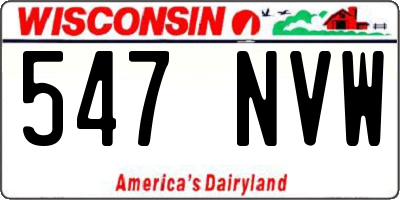 WI license plate 547NVW