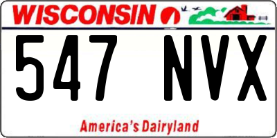 WI license plate 547NVX
