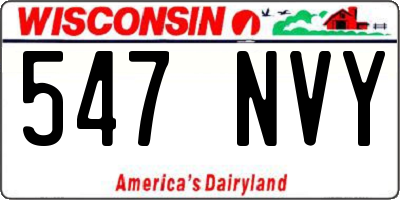WI license plate 547NVY
