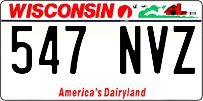 WI license plate 547NVZ