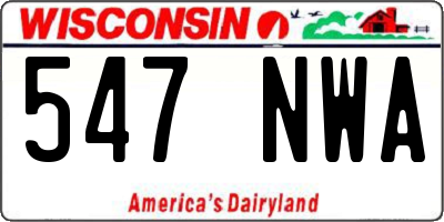 WI license plate 547NWA