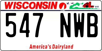 WI license plate 547NWB