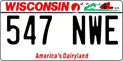 WI license plate 547NWE