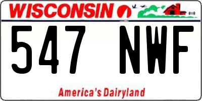 WI license plate 547NWF