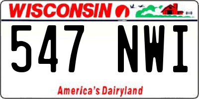 WI license plate 547NWI