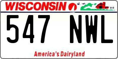 WI license plate 547NWL