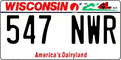 WI license plate 547NWR