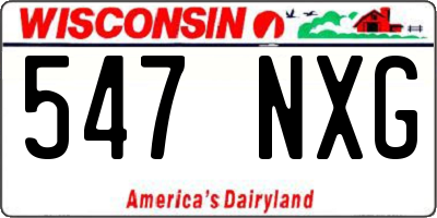 WI license plate 547NXG