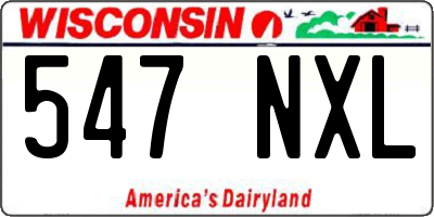 WI license plate 547NXL