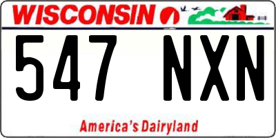 WI license plate 547NXN