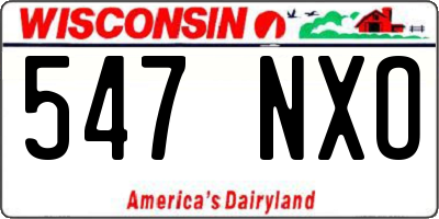 WI license plate 547NXO