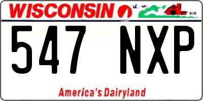 WI license plate 547NXP