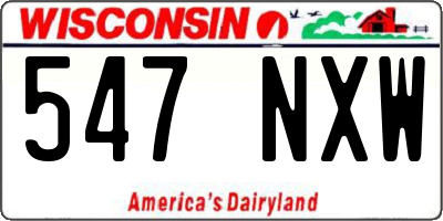 WI license plate 547NXW