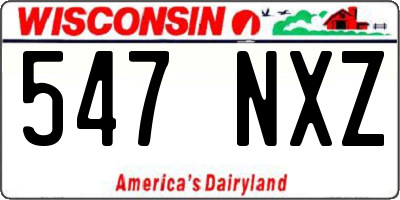 WI license plate 547NXZ