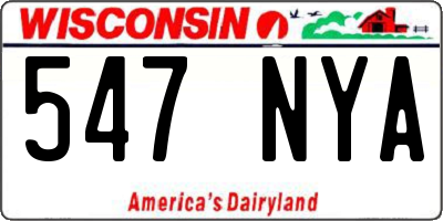 WI license plate 547NYA