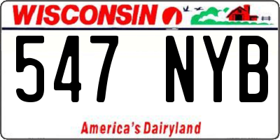 WI license plate 547NYB