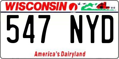 WI license plate 547NYD