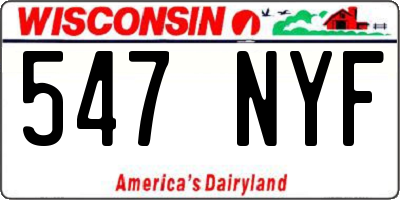 WI license plate 547NYF