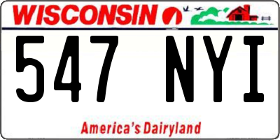 WI license plate 547NYI