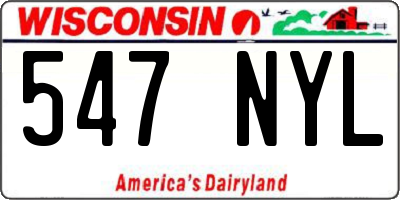 WI license plate 547NYL