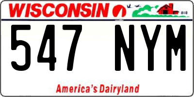 WI license plate 547NYM