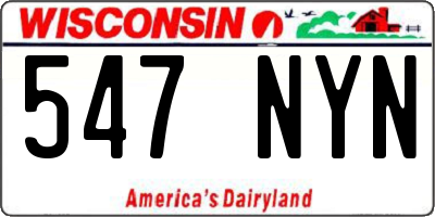 WI license plate 547NYN