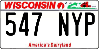 WI license plate 547NYP