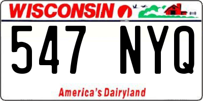 WI license plate 547NYQ