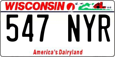 WI license plate 547NYR