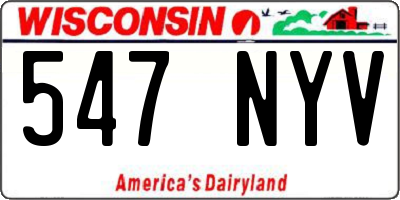 WI license plate 547NYV