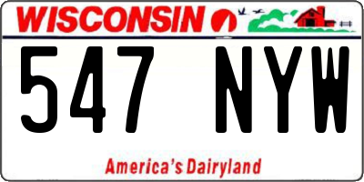 WI license plate 547NYW