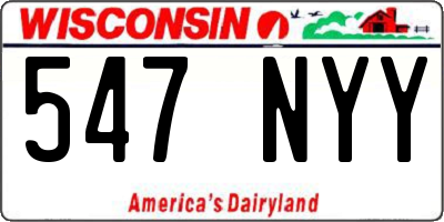 WI license plate 547NYY