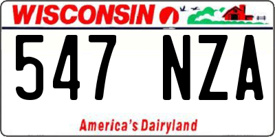 WI license plate 547NZA