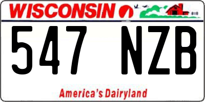 WI license plate 547NZB