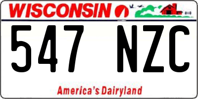 WI license plate 547NZC