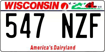 WI license plate 547NZF