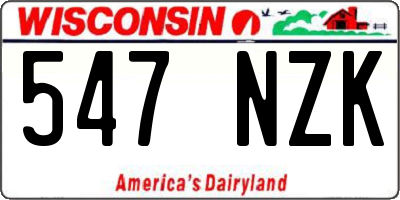 WI license plate 547NZK