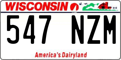 WI license plate 547NZM